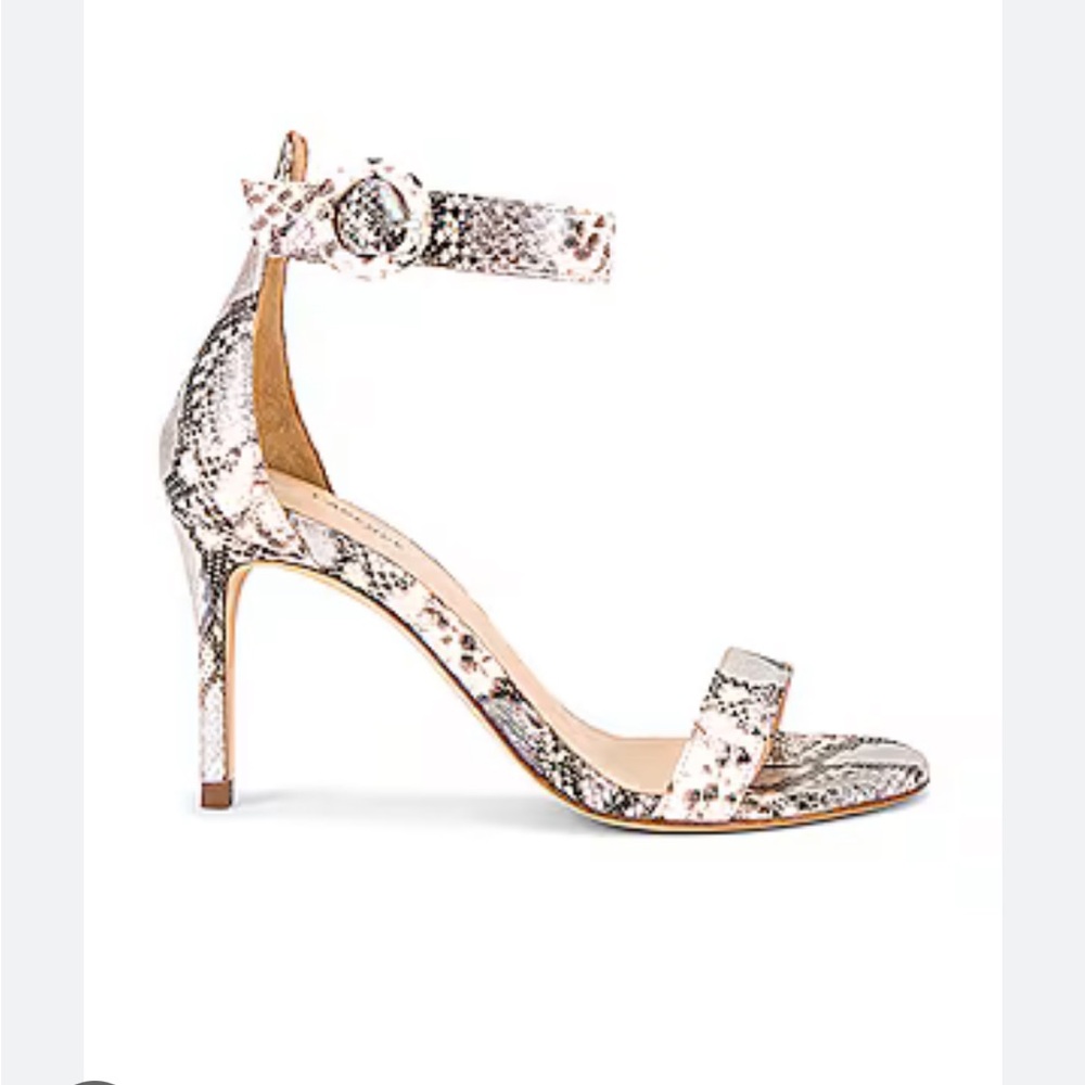 NWT L'AGENCE Gisele II Heel Snake Leather Stiletto Open Toe Sandal Size 6